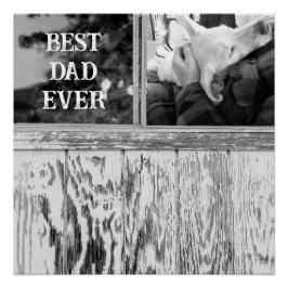 Rustikales Schwarz-Weiß-Foto aus Holz und Windows Poster