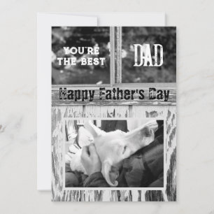 Rustikales Schwarz-Weiß-Foto Beste Dad Vatertag Feiertagskarte