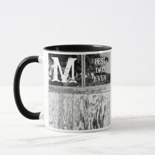 Rustikales Schwarz-Weiß-Foto Bester Vater Aller Ze Tasse