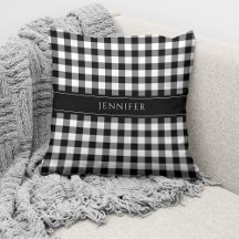 Rustikales Schwarz-Weiß-Gingham-Muster Name