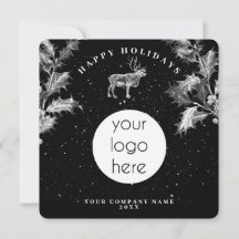 Rustikales Schwarz-weiß Holiday Business Logo Weih