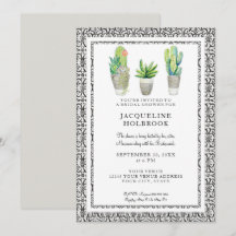 Rustikales Schwarz-Weiß-Wüste-Kaktus-Thema