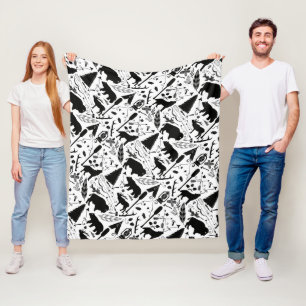 Rustikales Schwarzer Bär Hirsch Buffalo Woodland M Fleecedecke