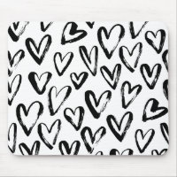 Rustikales schwarzes Herz-Monochrom-Muster