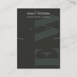 Rustikales Schwarzes Monogramm-Fußklammer Visitenkarte