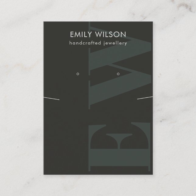 Rustikales Schwarzes Monogramm-Fußklammer Visitenkarte (Vorderseite)