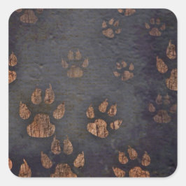 Rustikales schwarzes Muster Quadratischer Aufkleber