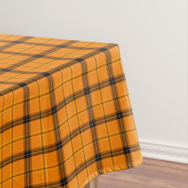 Rustikales Schwarzes Tartan Lines | Orange Scottis Tischdecke (Beispiel)