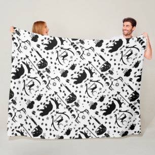 Rustikales Schwarzwurenbär Hirschfoxwaldmuster Fleecedecke