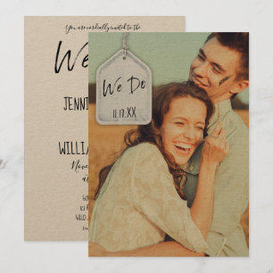 Rustikales Scrapbook Foto auf Trend Hochzeit Einla Einladung