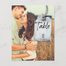 Rustikales Scrapbook Foto Hochzeitskarte Tischnumm Einladung