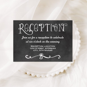 Rustikales Script Chalkboard Hochzeitsempfehlung s Begleitkarte