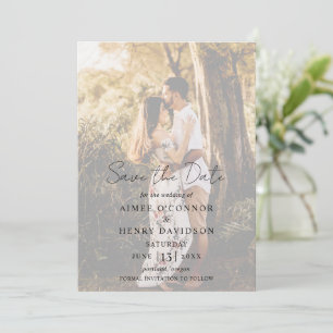 Rustikales Script-Foto Moderne Hochzeit Save The Date