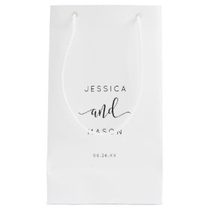 Rustikales Script Hotel Wedding Gift Bag Kleine Geschenktüte