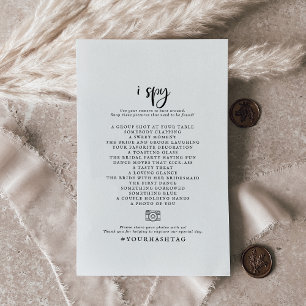 Rustikales Script I Spy Wedding Foto Scavenger Flyer