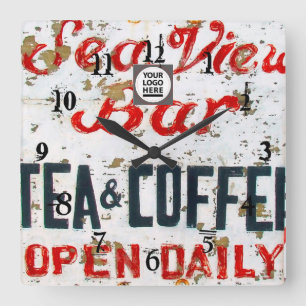 Rustikales Seaview Küste Themenhotel personalisier Quadratische Wanduhr