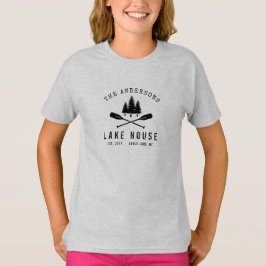 Rustikales Seehaus Oars Trees Familienname T-Shirt