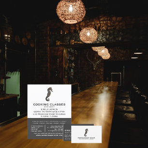 Rustikales Seepferd, Meeresfrüchte, Kochkurse Flyer