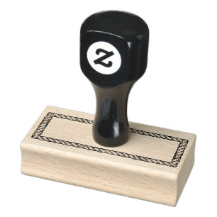 Rustikales Seil Einfacher Rechteckiger 1x3-Rahmen Gummistempel