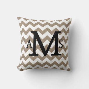 Rustikales Shabby Chic Imitate Burlap White Chevro Kissen