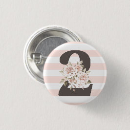 Rustikales Shabby Chic Rose 2. Geburtstag Party Button