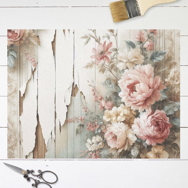 Rustikales Shabby Floral Wallpaper Decoupage Seidenpapier (Von Creator hochgeladen)