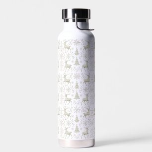Rustikales, Silber/Weiß modernes Weihnachtsmuster Trinkflasche
