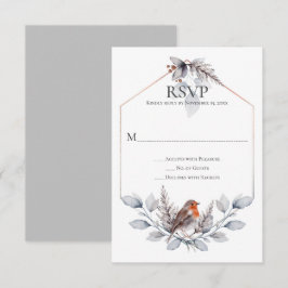Rustikales Silbergrauer Rost Botanicals Bird UAWG RSVP Karte