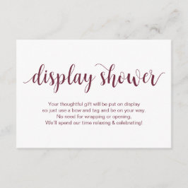 Rustikales Skript, Burgundy Farbe, Display-Dusche Begleitkarte