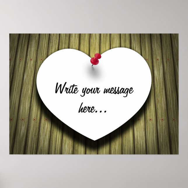 Rustikales Skript für das Papierherz Poster (Vorne)