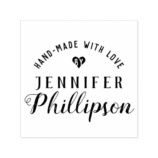 Rustikales Skript "Handmade with Liebe" Unterschri Permastempel (Design)