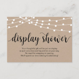 Rustikales Skript, Kraft, String-Lights-Display-Du Begleitkarte
