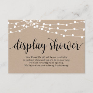 Rustikales Skript, Kraft, String-Lights-Display-Du Begleitkarte