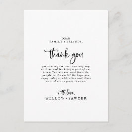 Rustikales Skript Vielen Dank Empfang Card Postkarte