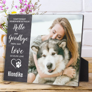 Rustikales Slate Pet Loss Hund Foto Memorial Keepa Fotoplatte