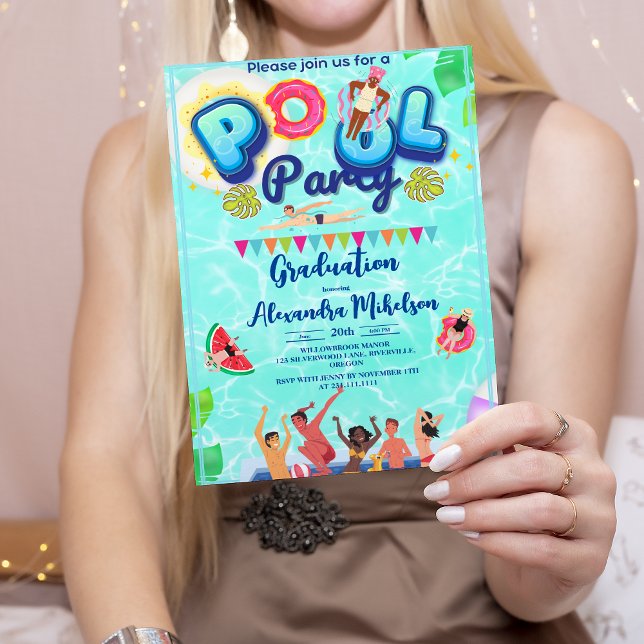 Rustikales Sommerschwimmbad Party Abschluss Einladung (Von Creator hochgeladen)