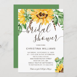 Rustikales Sonnenblume Bouquet Brautparty Einladung