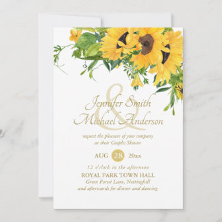 Rustikales Sonnenblumen Brautparty Ampersand Paare