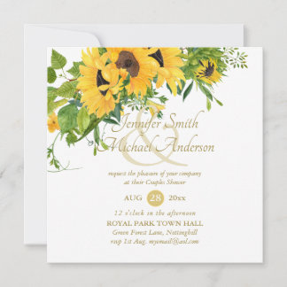Rustikales Sonnenblumen Brautparty Ampersand Paare