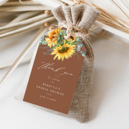 Rustikales Sonnenblumen-Brautparty Vielen Dank Geschenkanhänger
