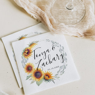 Rustikales Sonnenblumen   Hochzeit Serviette