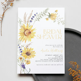 Rustikales Sonnenblumen-Lavendel-Brautparty Einladung