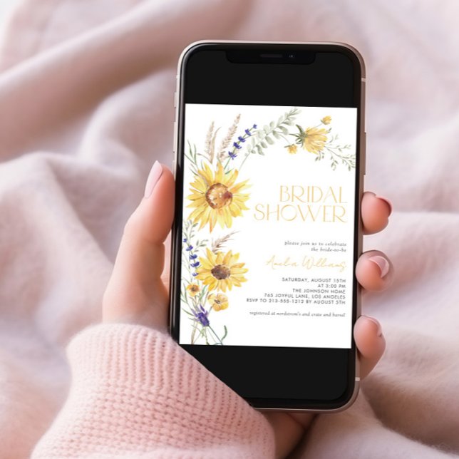 Rustikales Sonnenblumen-Lavendel-Brautparty Einladung (Von Creator hochgeladen)