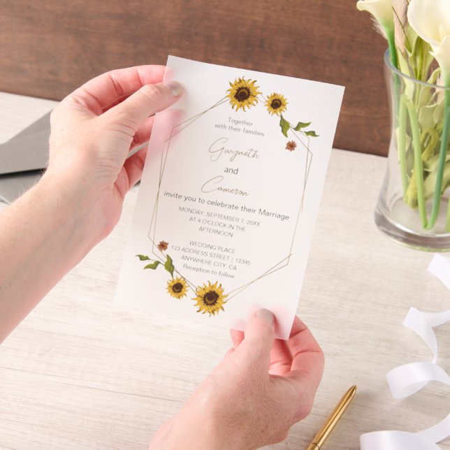 Rustikales Sonnenblumendesign mit geometrischem Ra (Handgehalten)