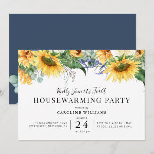rustikales Sonnenblumenhaus Party Einladung