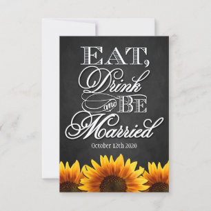 Rustikales Sonnenblumenland Hochzeitskarten RSVP Karte