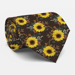 rustikales Sonnenblumenmuster Krawatte