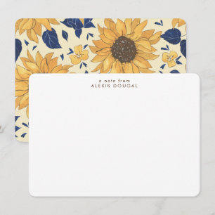 Rustikales Sonnenblumenmuster Personalisierte Stat Mitteilungskarte
