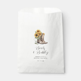 Rustikales Sonnenblumenstiefel und Brautparty Geschenktütchen