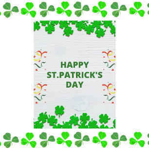 Rustikales St. Patrick's Day Kleeblatt Postkarte
